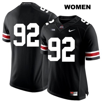 Women's NCAA Ohio State Buckeyes Haskell Garrett #92 College Stitched No Name Authentic Nike White Number Black Football Jersey UV20D42RT